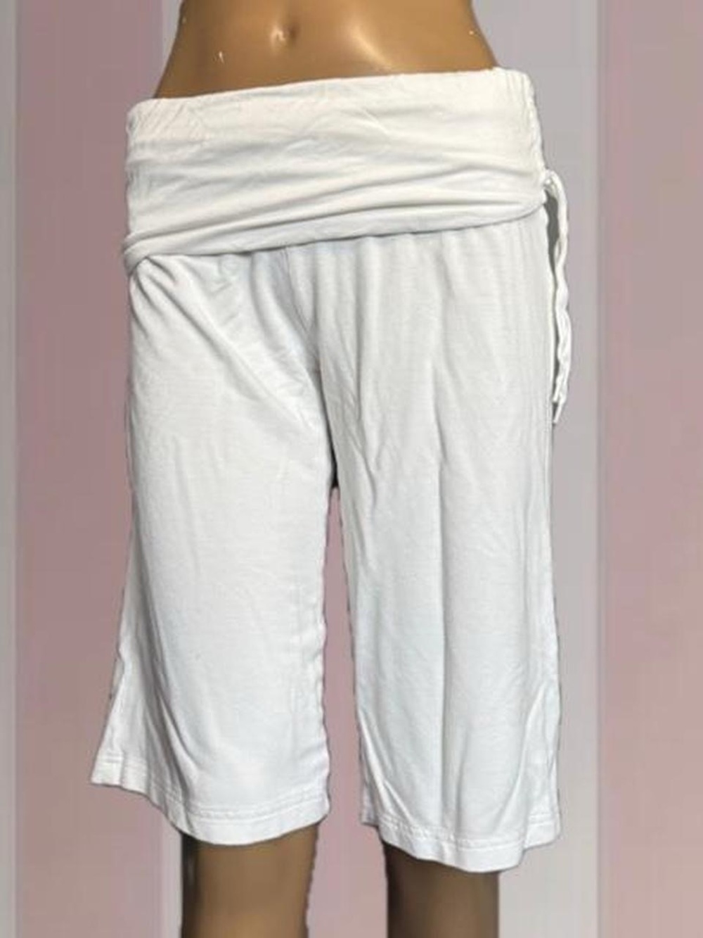 Reebok Y2K White foldover flowy capri pants